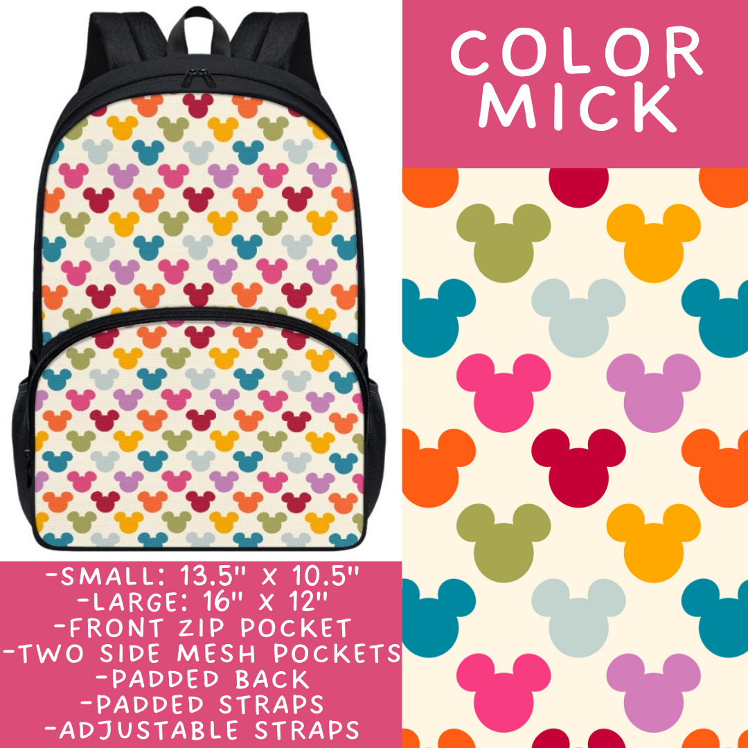 Batch #545 - Back to School 3 - Closes 6/19 - ETA early/mid August - Color Mick Backpacks