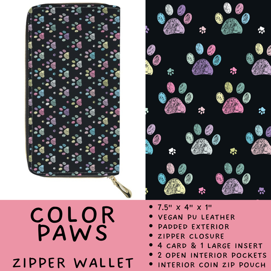 Batch #460 - Zip It Collection - Closes 12/5 - ETA late Jan - Color Paws Zipper Wallet