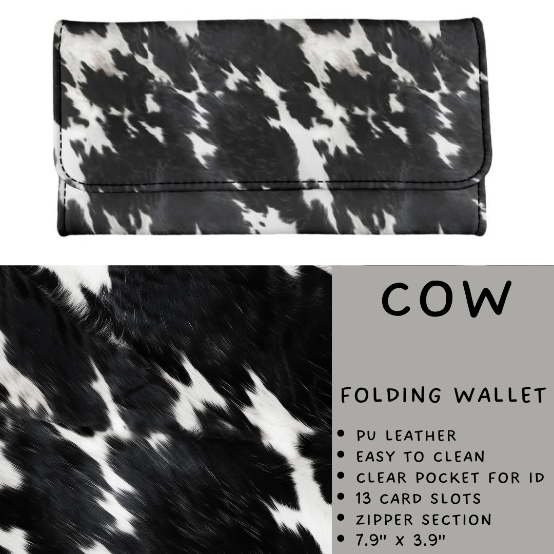 Batch #265 - Card Holders & Foldable Wallets - Closes 1/1 - ETA mid Feb - Cow Foldable Wallet