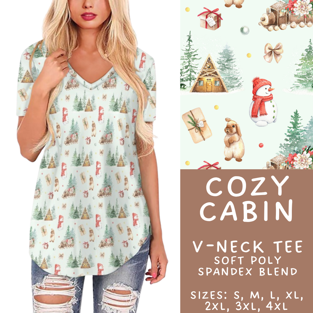 Batch #433 - Winter Cabin - Closes 10/20 - ETA early Dec - Cozy Cabin V-Neck Tee