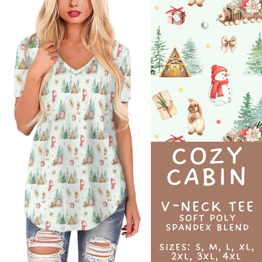 Batch #433 - Winter Cabin - Closes 10/20 - ETA early Dec - Cozy Cabin V-Neck Tee