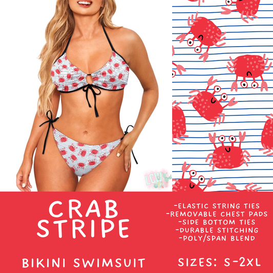 Batch #543 - Pool Party 2 - Closes 6/15 - ETA early/mid August - Crab Stripe Women's 2 Piece Bikini