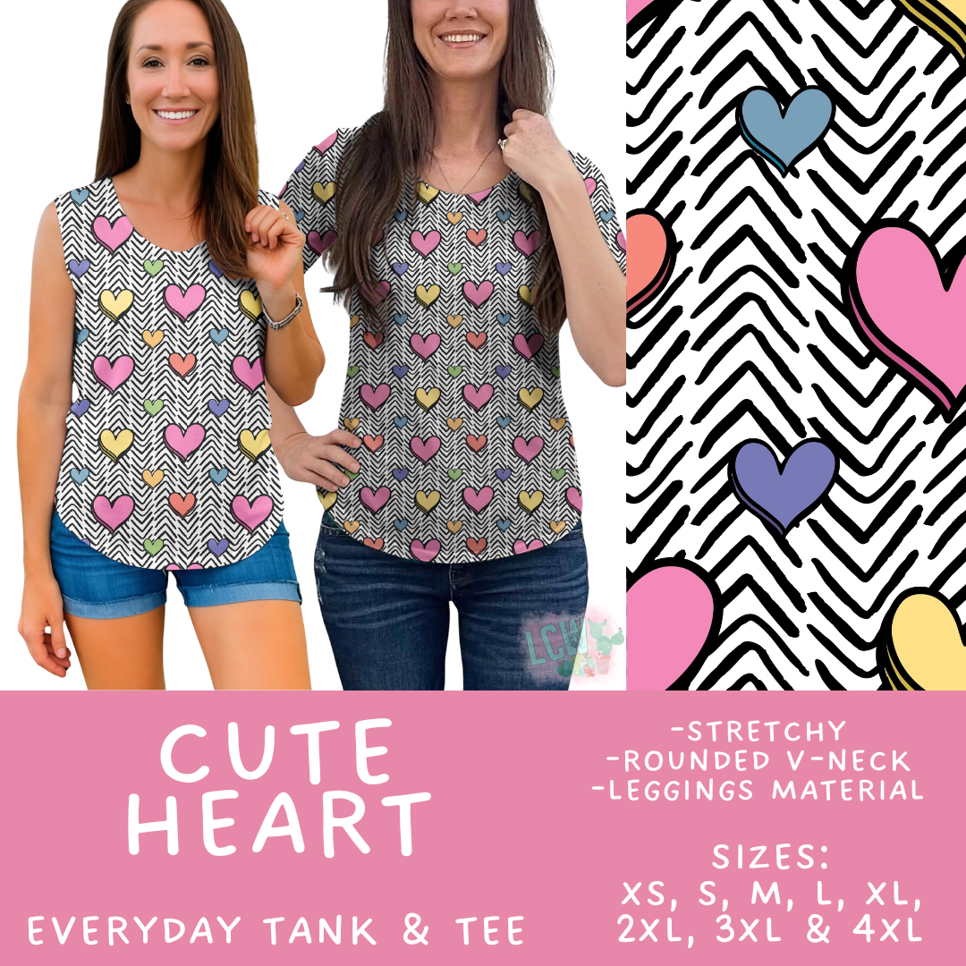 Batch #550 - Fun Run 24 - Closes 7/1 - ETA early Sept - Cute Heart Everyday Tank & Tee