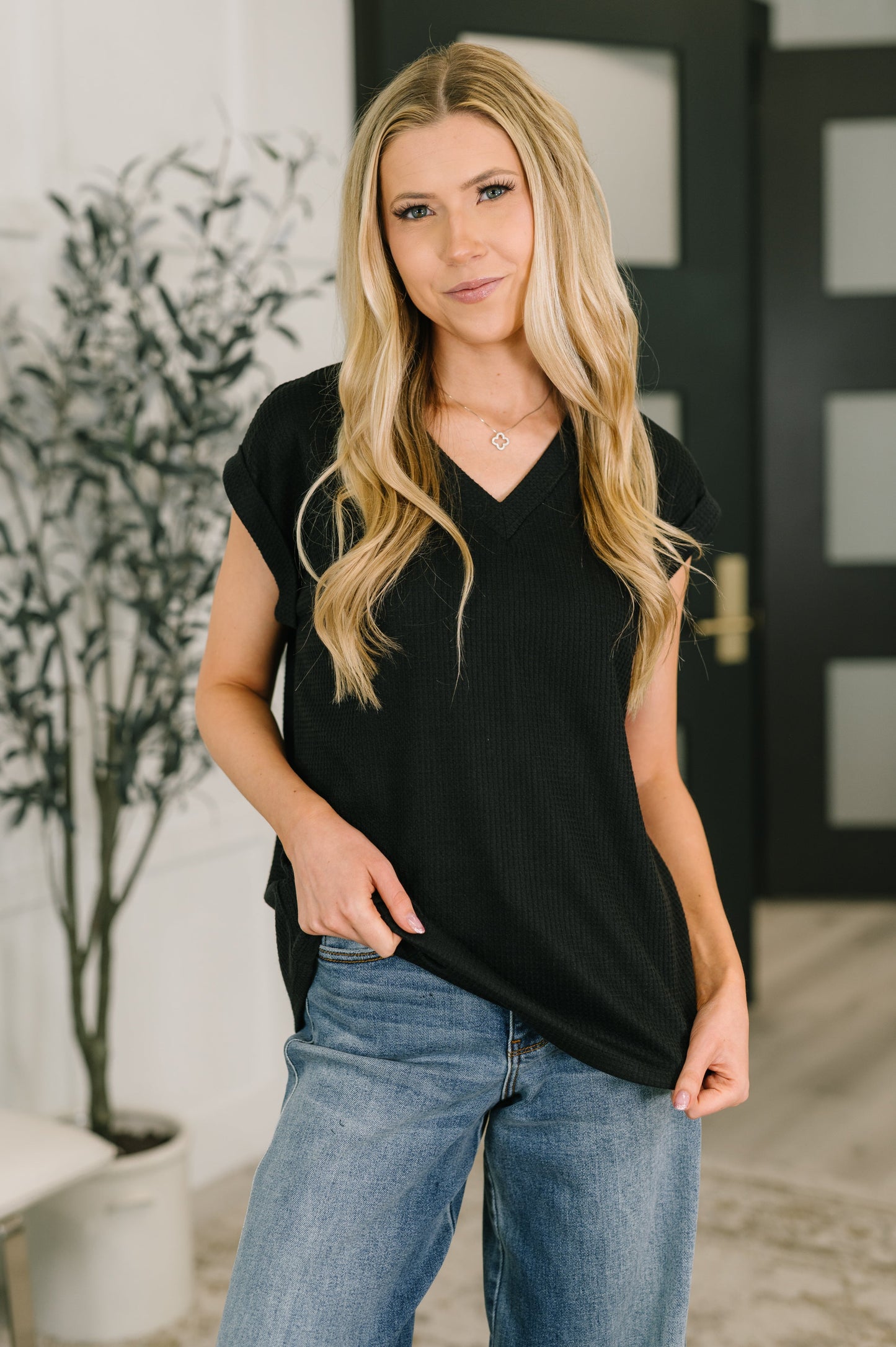 Classic Timeless V-Neck Tee in Black