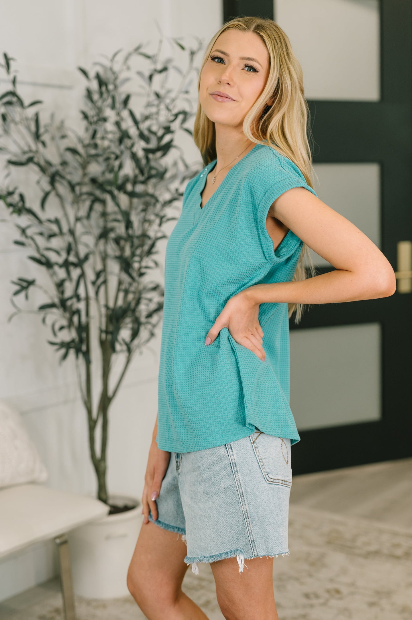 Classic Timeless V-Neck Tee in Teal