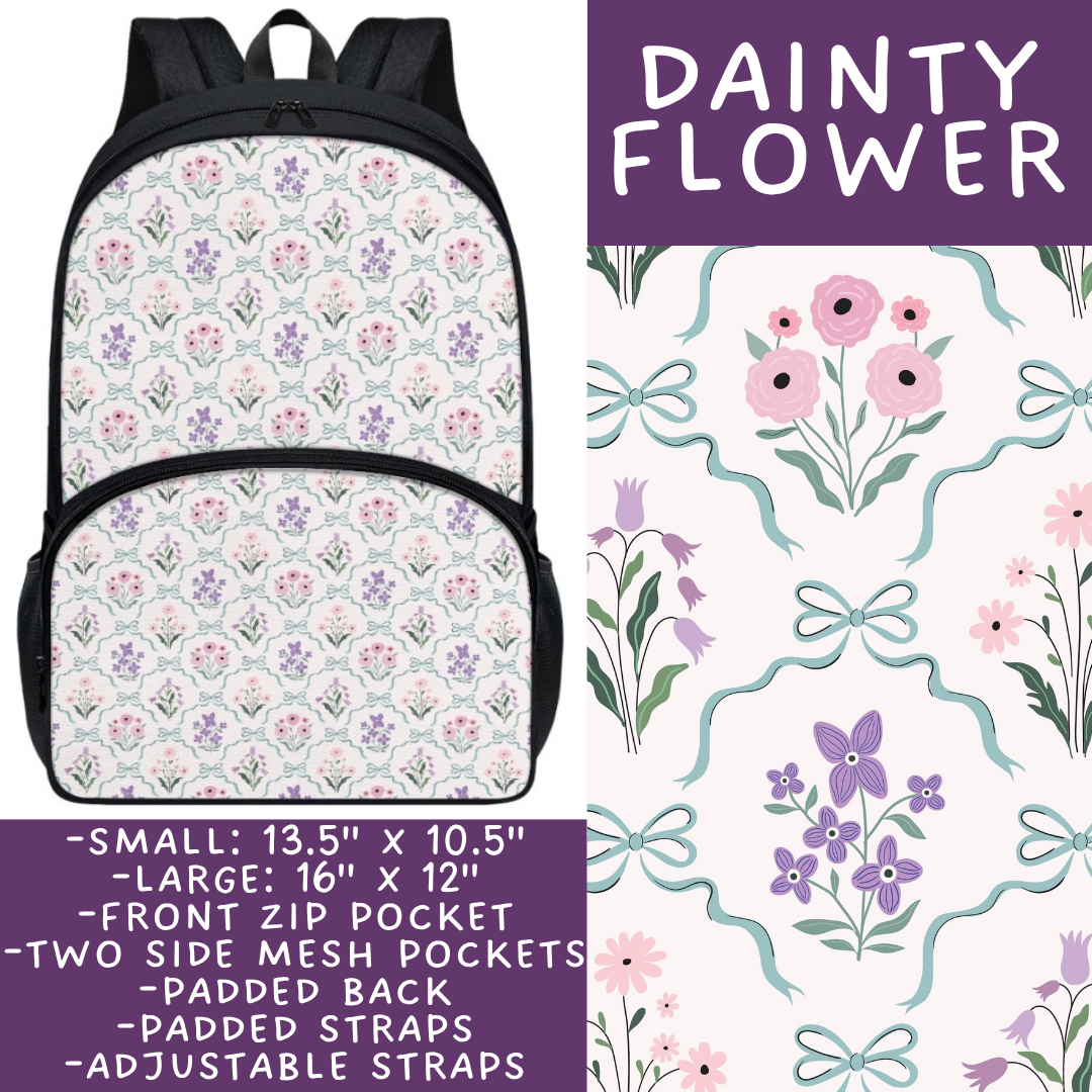 Batch #545 - Back to School 3 - Closes 6/19 - ETA early/mid August - Dainty Flower Backpacks