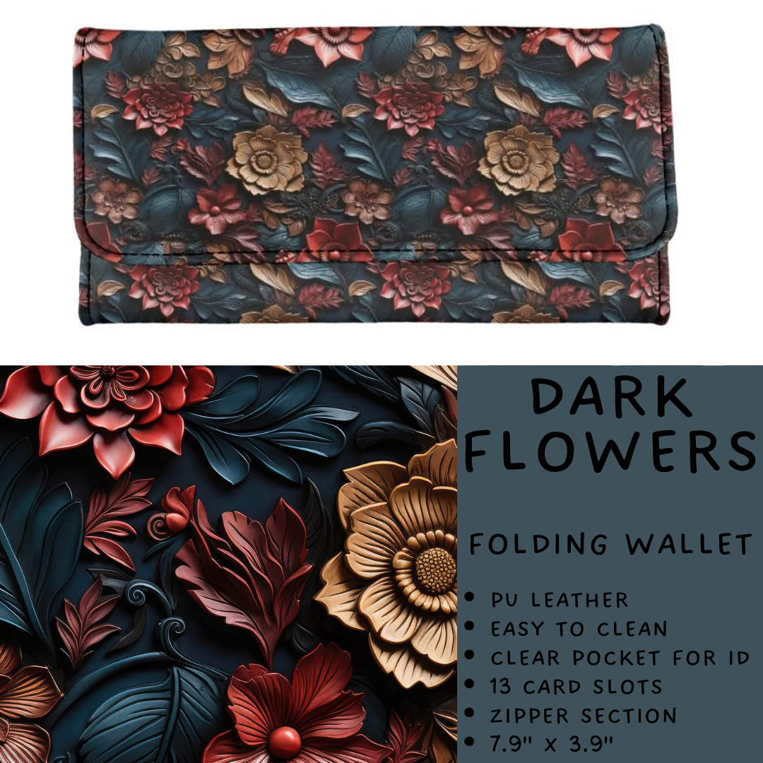 Batch #265 - Card Holders & Foldable Wallets - Closes 1/1 - ETA mid Feb - Dark Flowers Foldable Wallet