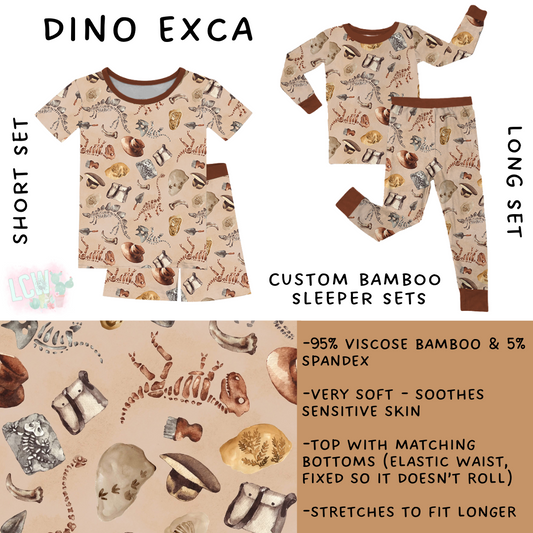 Ready to Ship - Dino Exca Bamboo Short Sleeper Set - 10T