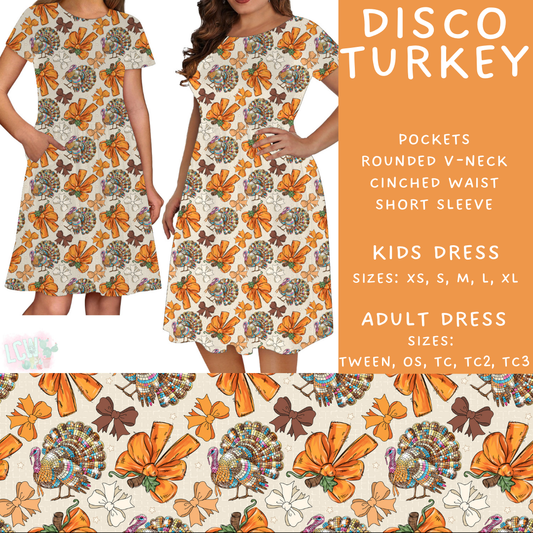 Batch #407 - Fall Fun 2 - Closes 9/4 - ETA mid/late October - Disco Turkey Womens & Girls Dresses