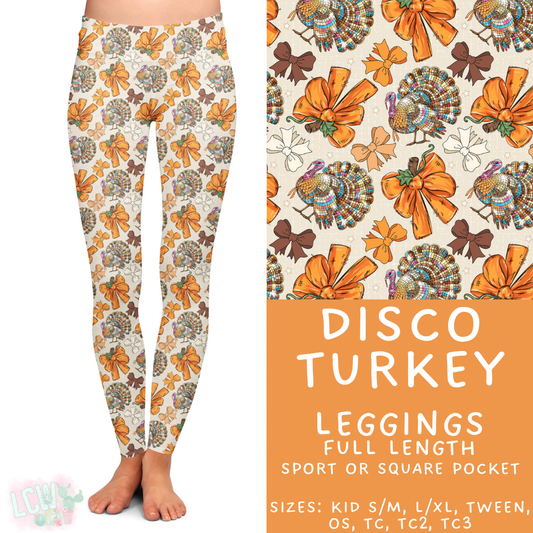 Batch #407 - Fall Fun 2 - Closes 9/4 - ETA mid/late October - Disco Turkey Full Length Leggings