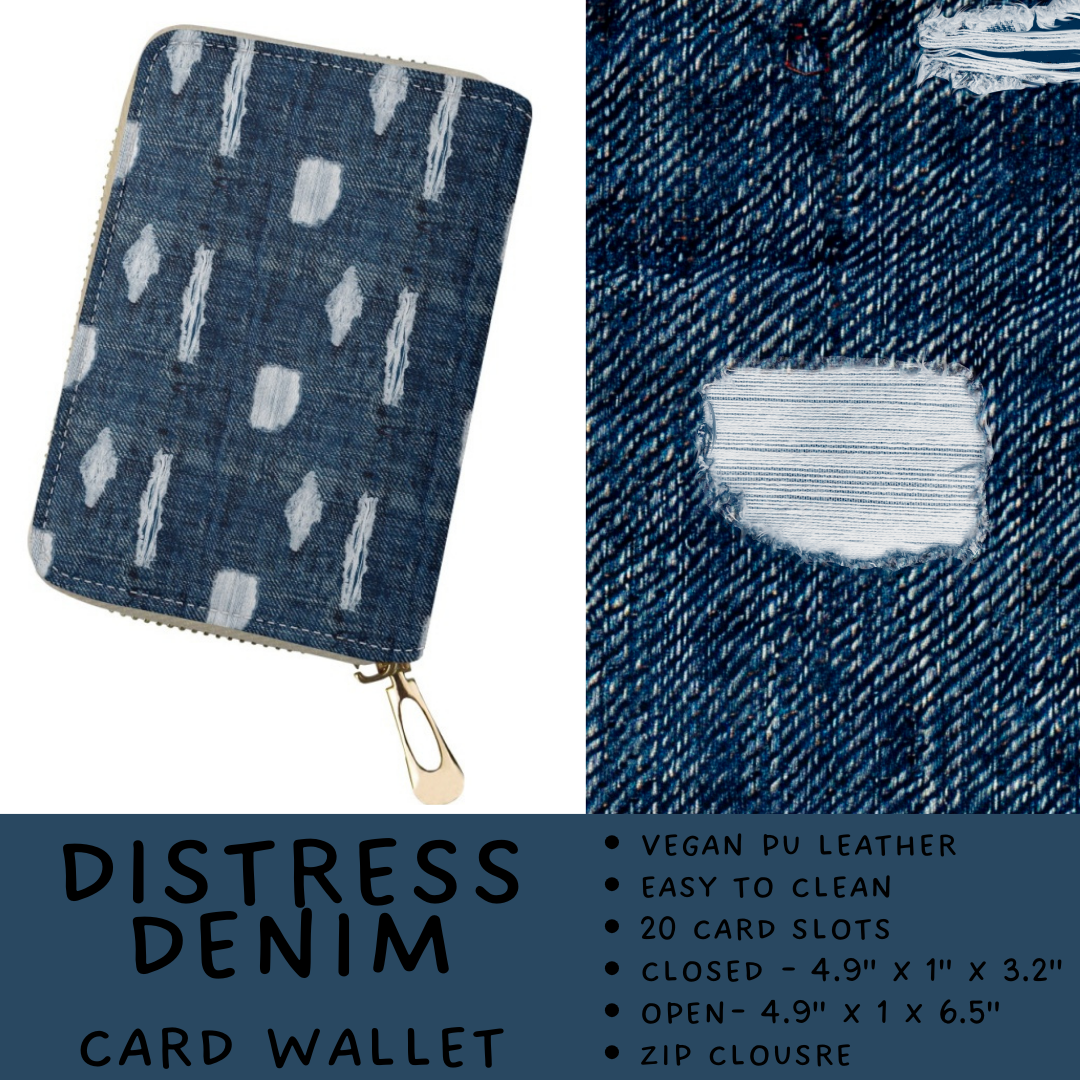 Batch #460 - Zip It Collection - Closes 12/5 - ETA late Jan - Distress Denim Card Wallet