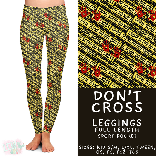 Ready to Ship - Don't Cross Full Length Leggings - Sport Pocket TC2