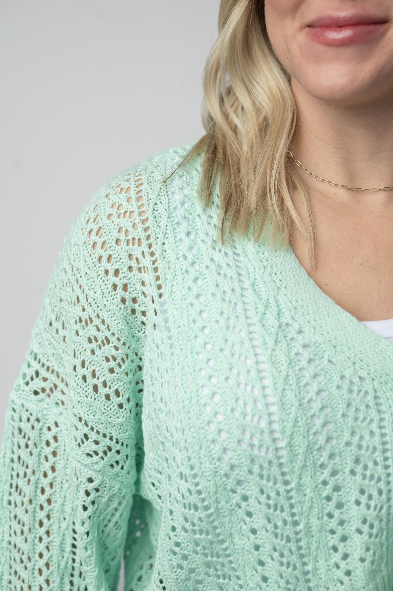 IN STOCK Callie Cropped Cardigan - Mint