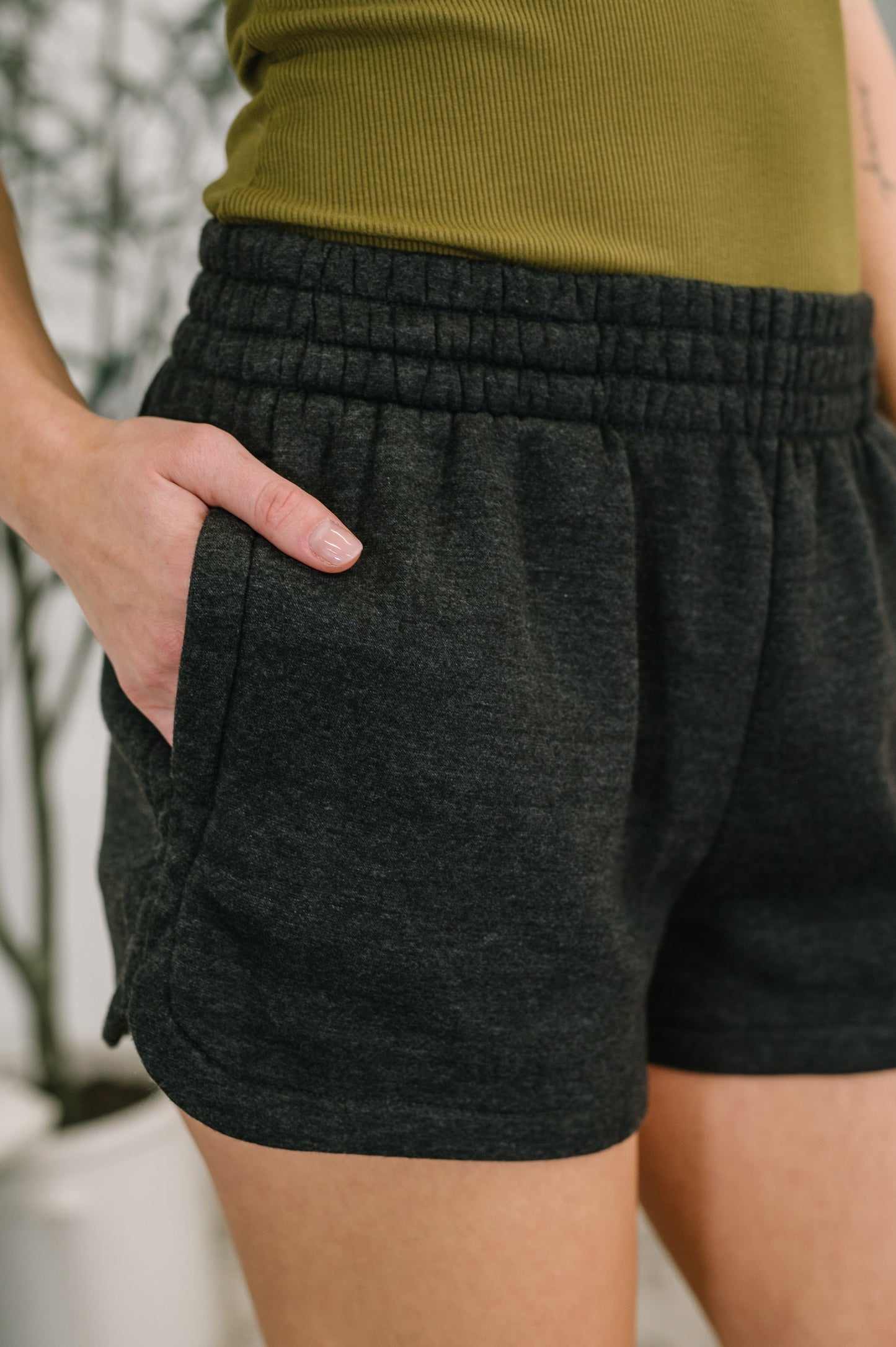 Daily Routine  Mineral Wash Shorts in Black