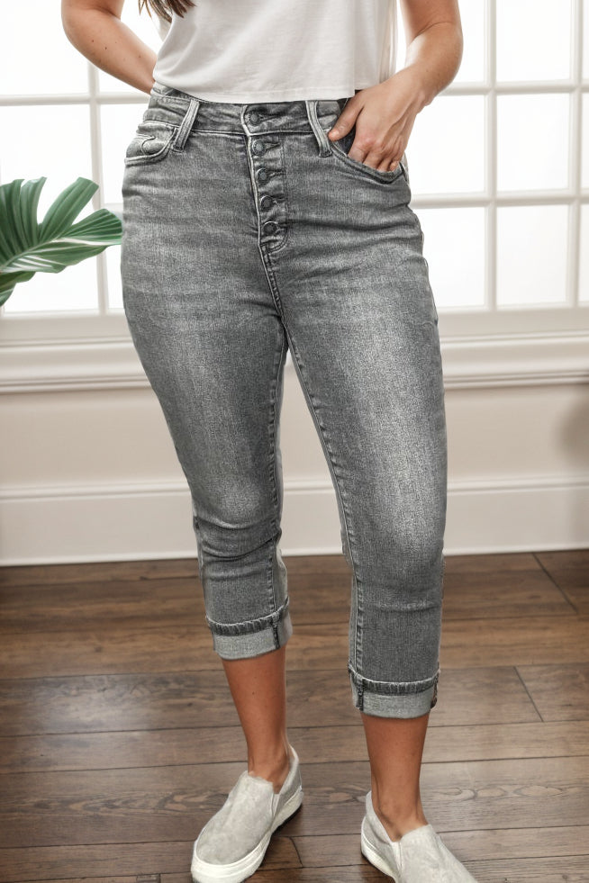 Dusty Charcoal - Judy Blue Capris