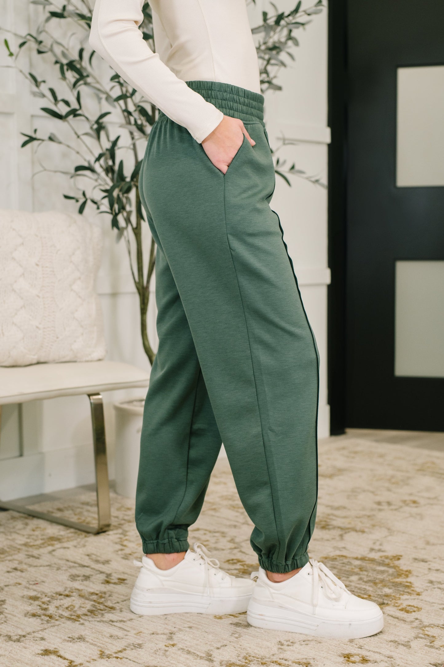 Every Second, Every Hour Jogger Bottoms in Dark Forest