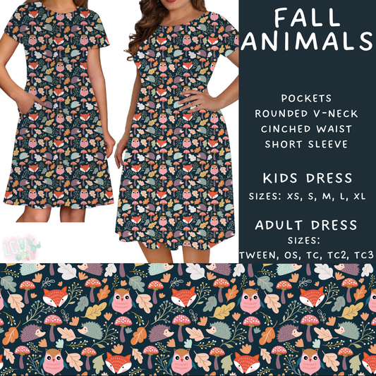 Batch #407 - Fall Fun 2 - Closes 9/4 - ETA mid/late October - Fall Animals Womens & Girls Dresses