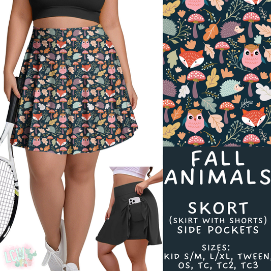 Batch #407 - Fall Fun 2 - Closes 9/4 - ETA mid/late October - Fall Animals Skort