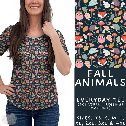 Batch #407 - Fall Fun 2 - Closes 9/4 - ETA mid/late October - Fall Animals Everyday Tee