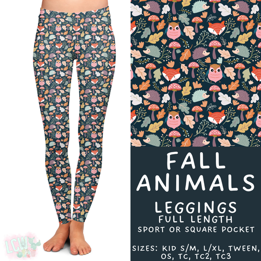 Batch #407 - Fall Fun 2 - Closes 9/4 - ETA mid/late October - Fall Animals Full Length Leggings