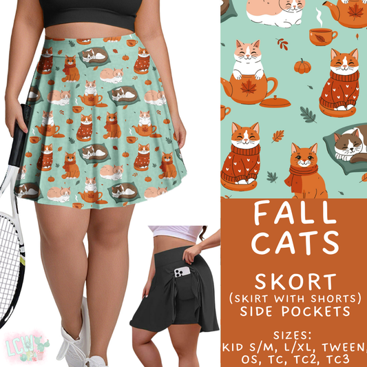 Batch #403 - Hello Fall 2 - Closes 8/28 - ETA mid October - Fall Cats Skort