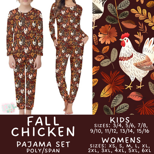 Batch #406 - Fall Family Pajamas - Closes 9/3 - ETA mid/late October -  Fall Chicken Women's & Kid's Pajama Set