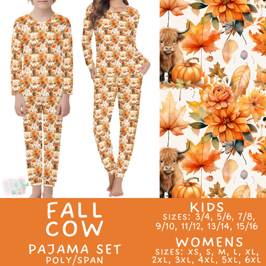 Batch #406 - Fall Family Pajamas - Closes 9/3 - ETA mid/late October -  Fall Cow Women's & Kid's Pajama Set