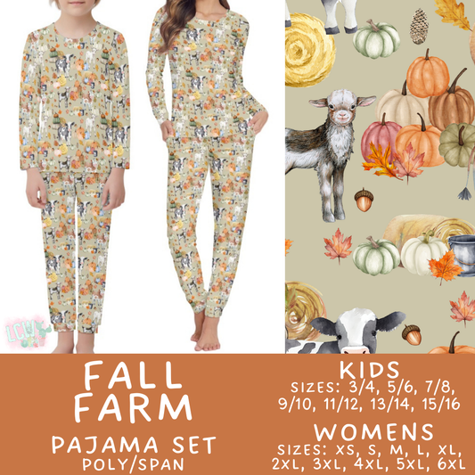 Batch #406 - Fall Family Pajamas - Closes 9/3 - ETA mid/late October -  Fall Farm Women's & Kid's Pajama Set