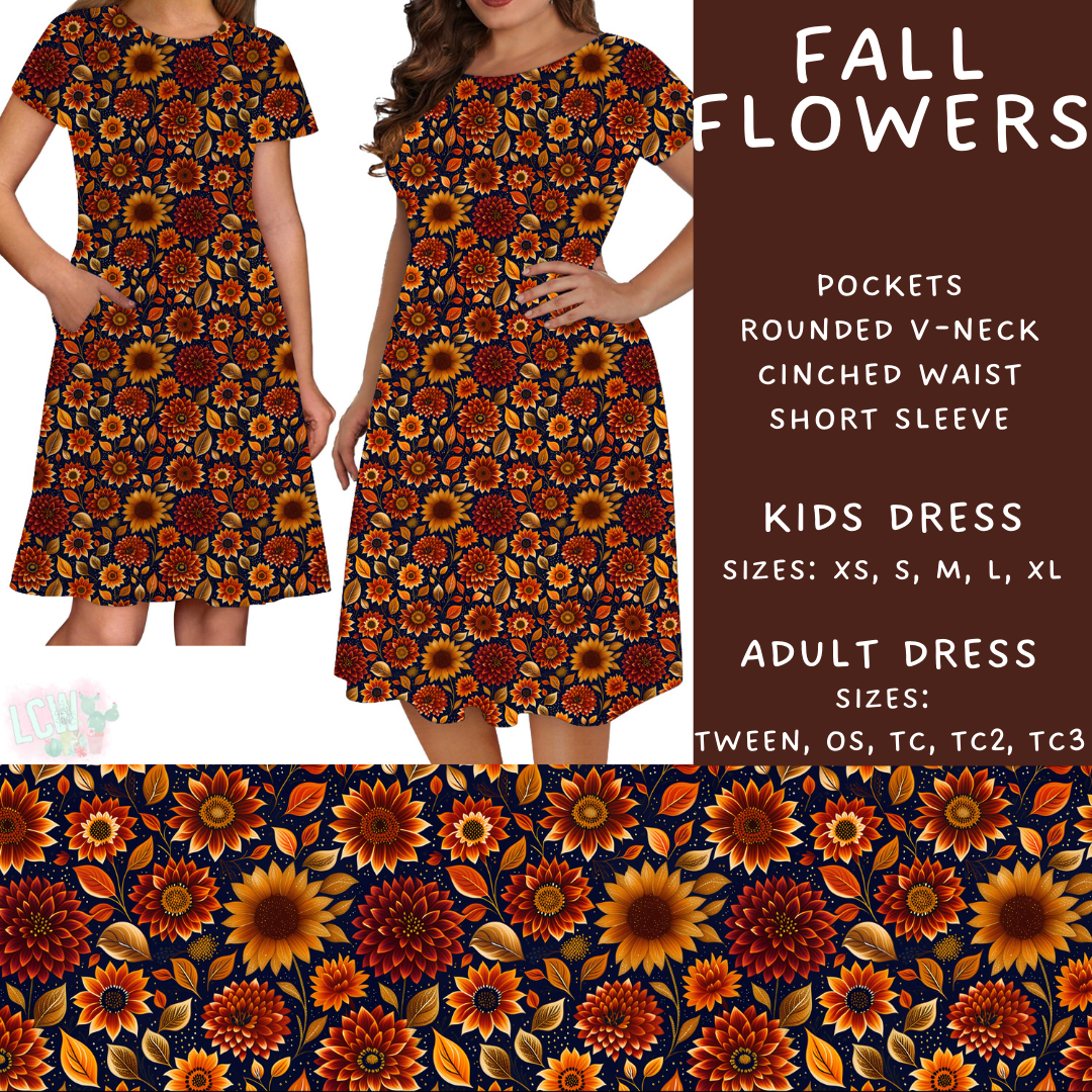 Batch #408 - Fun Run 14 - Closes 9/5 - ETA mid/late October - Fall Flowers Womens & Girls Dresses