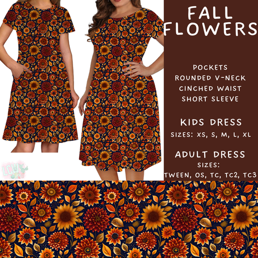 Batch #408 - Fun Run 14 - Closes 9/5 - ETA mid/late October - Fall Flowers Womens & Girls Dresses
