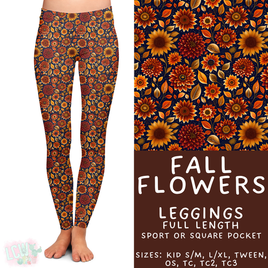 Batch #408 - Fun Run 14 - Closes 9/5 - ETA mid/late October - Fall Flowers Full Length Leggings