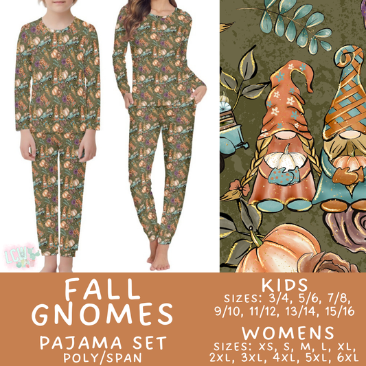 Batch #406 - Fall Family Pajamas - Closes 9/3 - ETA mid/late October -  Fall Gnomes Women's & Kid's Pajama Set