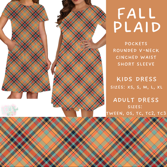 Batch #407 - Fall Fun 2 - Closes 9/4 - ETA mid/late October - Fall Plaid Womens & Girls Dresses