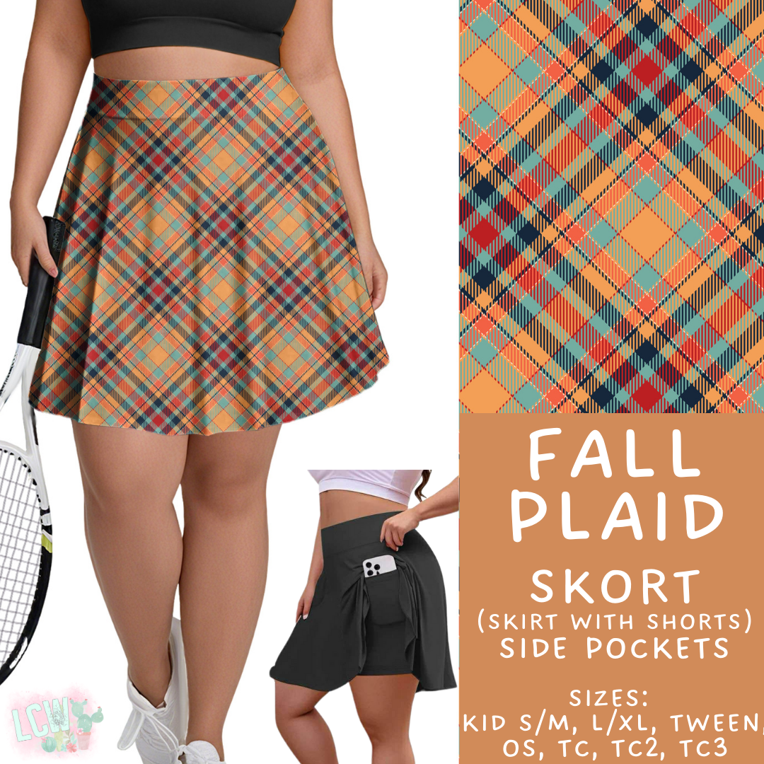 Batch #407 - Fall Fun 2 - Closes 9/4 - ETA mid/late October - Fall Plaid Skort
