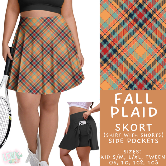 Batch #407 - Fall Fun 2 - Closes 9/4 - ETA mid/late October - Fall Plaid Skort
