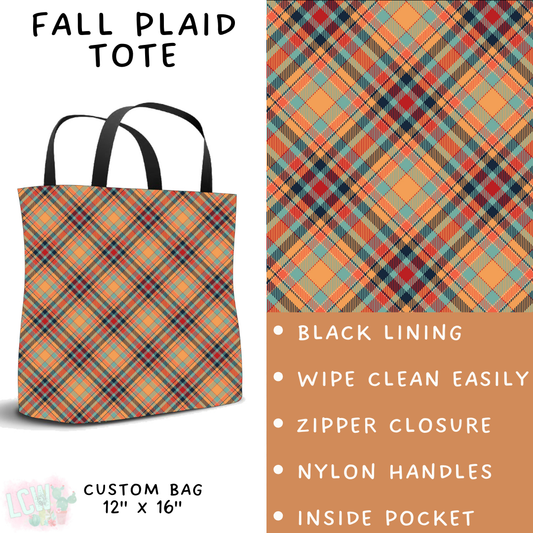 Batch #407 - Fall Fun 2 - Closes 9/4 - ETA mid/late October - Fall Plaid Tote