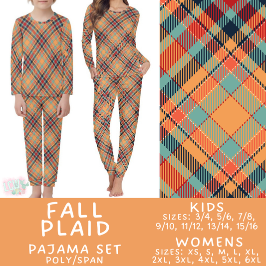 Batch #406 - Fall Family Pajamas - Closes 9/3 - ETA mid/late October -  Fall Plaid Women's & Kid's Pajama Set