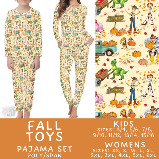 Batch #406 - Fall Family Pajamas - Closes 9/3 - ETA mid/late October -  Fall Toys Women's & Kid's Pajama Set