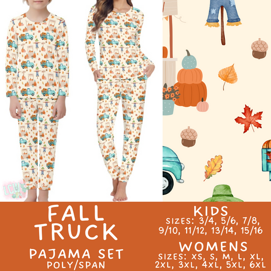 Batch #406 - Fall Family Pajamas - Closes 9/3 - ETA mid/late October -  Fall Truck Women's & Kid's Pajama Set