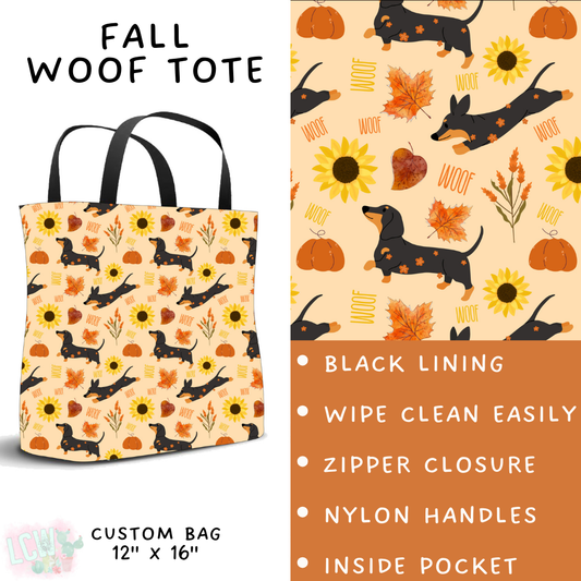 Batch #403 - Hello Fall 2 - Closes 8/28 - ETA mid October - Fall Woof Tote
