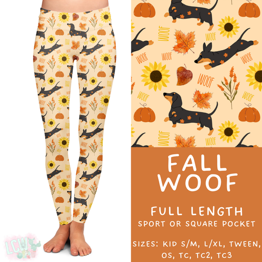 Batch #403 - Hello Fall 2 - Closes 8/28 - ETA mid October - Fall Woof Full Length Leggings