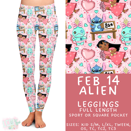Batch #457 - Magical Character Love Collection - Closes 12/1 - ETA mid Jan - Feb 14 Alien Full Length Leggings