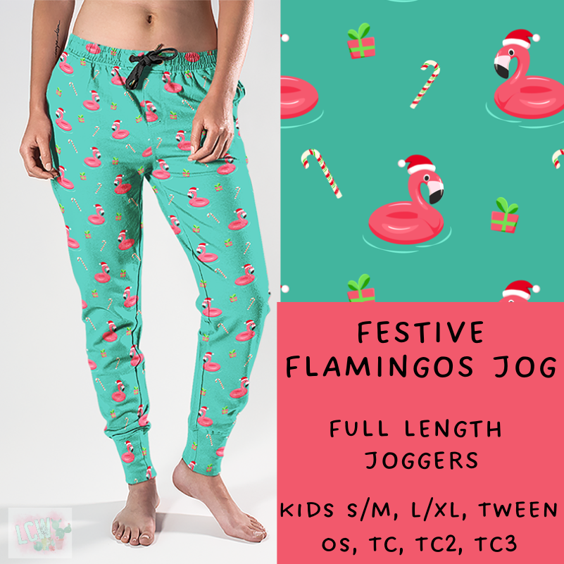 Ready To Ship - Coastal Christmas  - Festive Flamingos