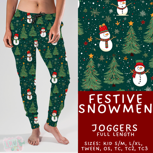 Ready to Ship - Festive Snowmen Joggers - TC