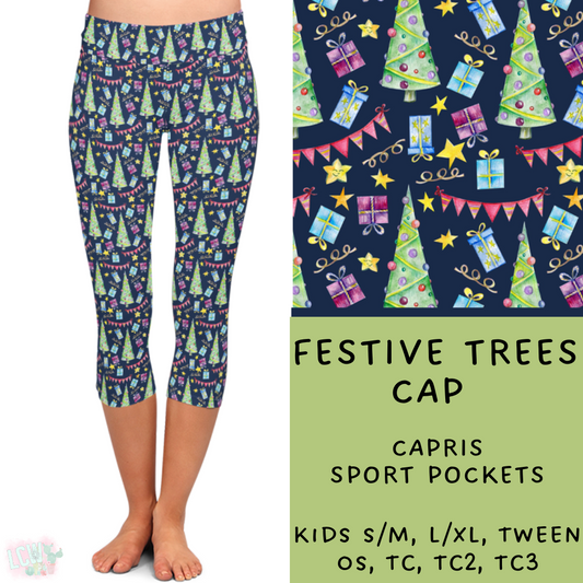 Ready To Ship - Festive Trees Leggings & Capris