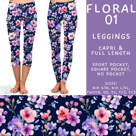Batch #540 - May Flowers - Closes 6/8 - ETA early August - Floral 01 Full and Capri Length Leggings