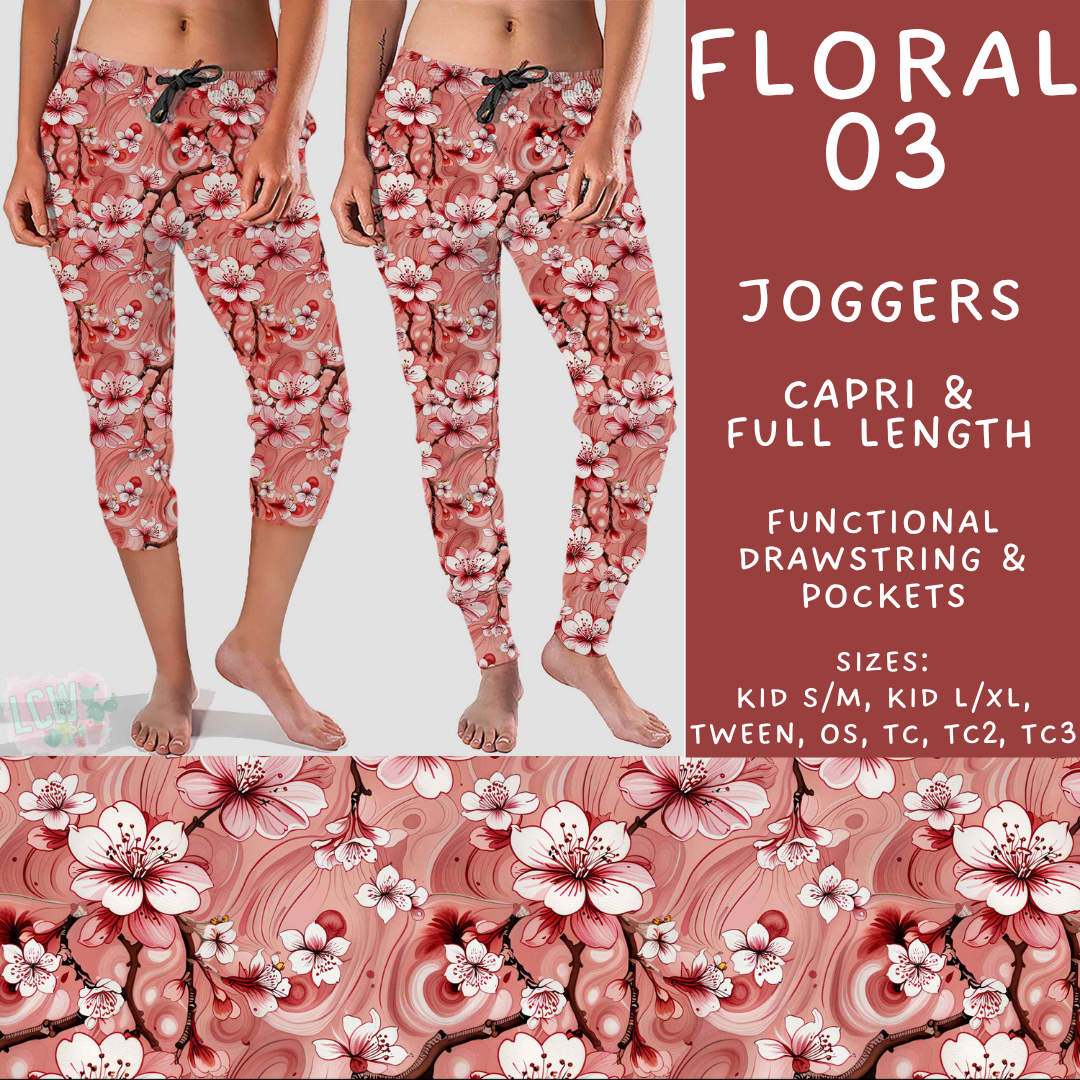 Batch #540 - May Flowers - Closes 6/8 - ETA early August - Floral 03 Full and Capri Length Joggers