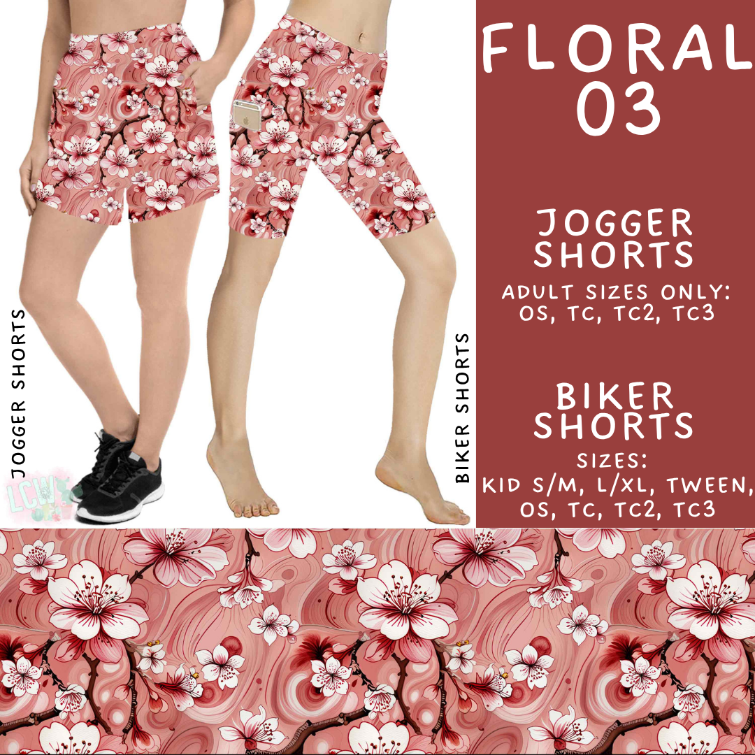 Batch #540 - May Flowers - Closes 6/8 - ETA early August - Floral 03 Biker & Jogger Shorts
