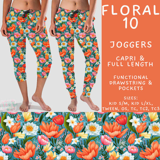 Batch #540 - May Flowers - Closes 6/8 - ETA early August - Floral 10 Full and Capri Length Joggers