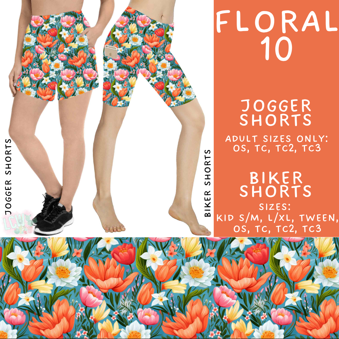 Batch #540 - May Flowers - Closes 6/8 - ETA early August - Floral 10 Biker & Jogger Shorts